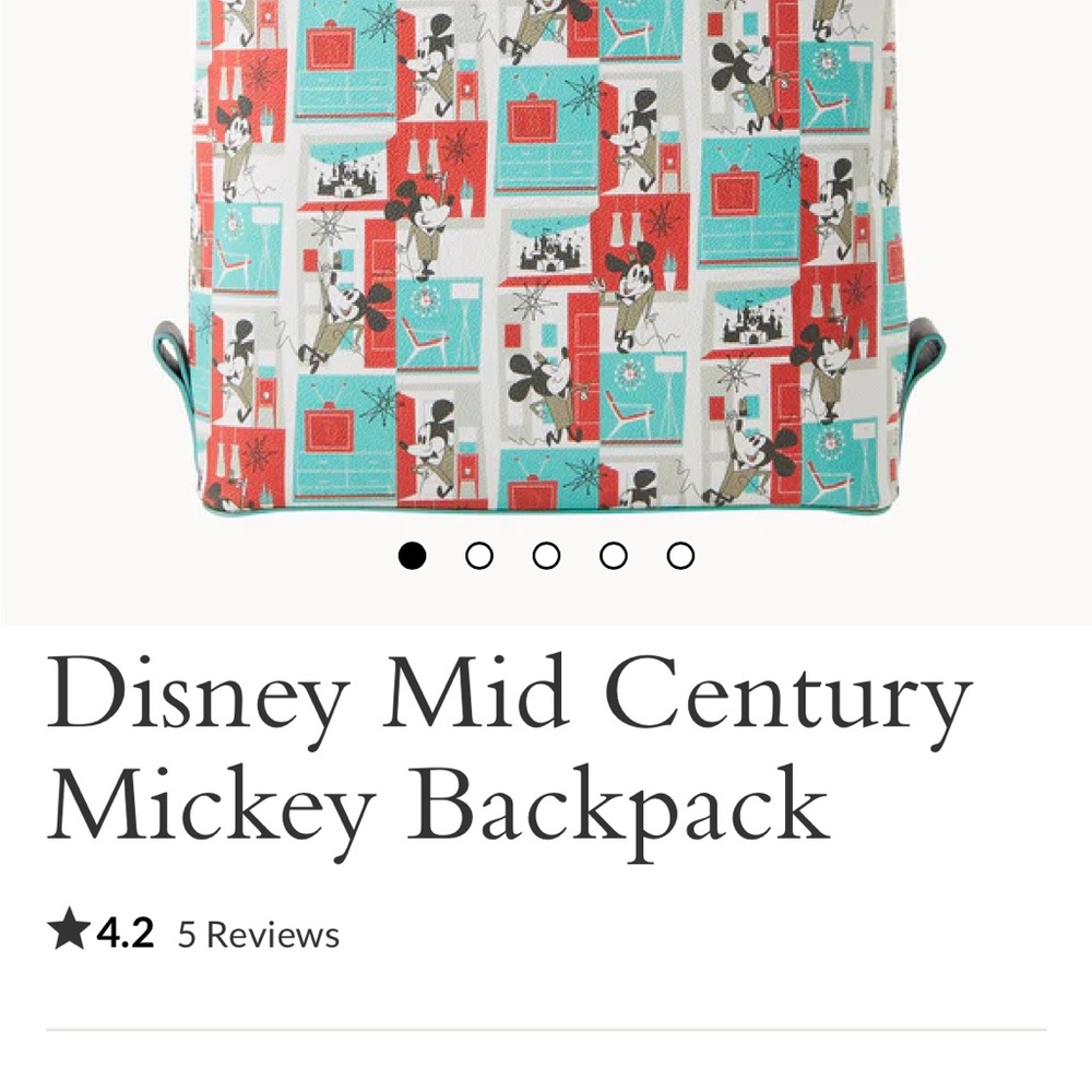Dooney & Bourke Mickey Mouse Teal and Red Backpack